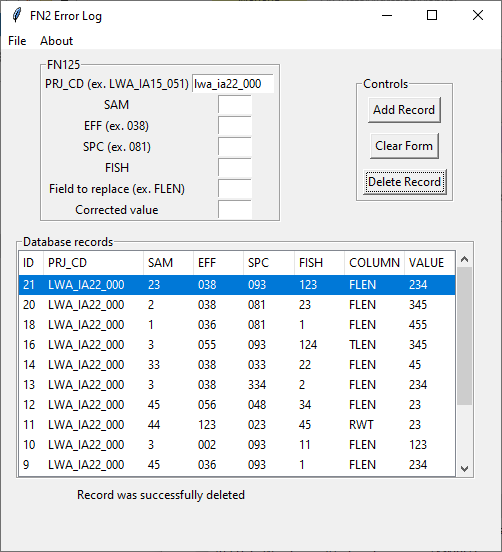 DataChangeDB GUI opening page